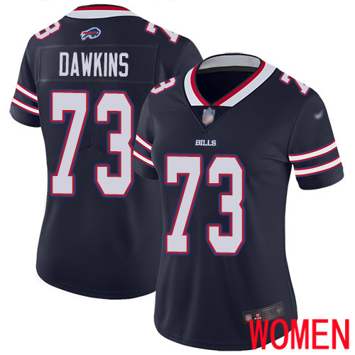 Women Buffalo Bills 73 Dion Dawkins Limited Navy Blue Inverted Legend NFL Jersey